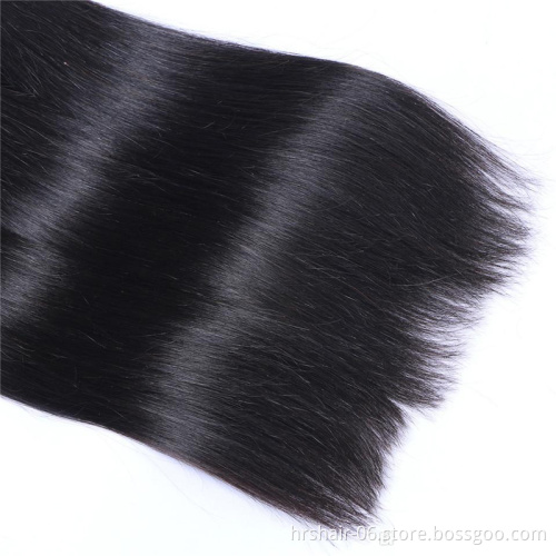Straight Brazilian Hair Bundle With Closure,Virgin Human Hair Bundles With Closure, Human Hair Weave Bundle With Closure